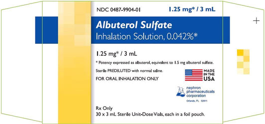 Albuterol Sulfate Inhalation Solution 0.042% 1.25mg /3mL 30ct