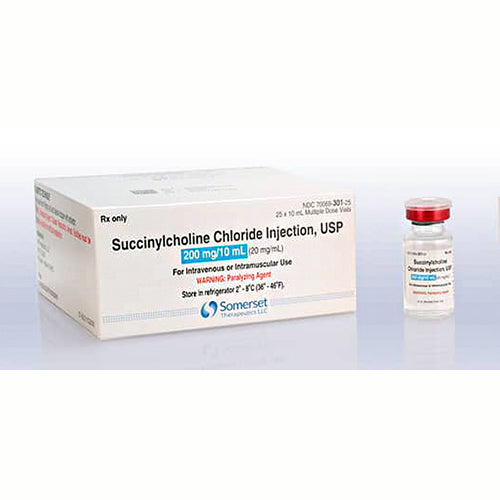 Succinylcholine Chloride Injection, 20mg/ml 10mL 25 Pack MDV