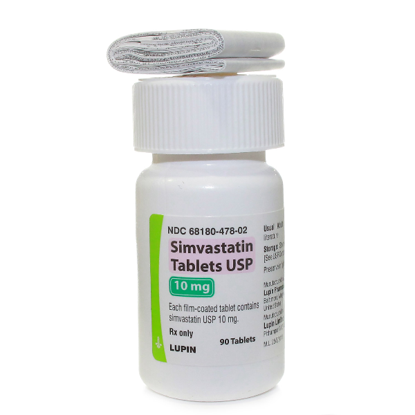 Simvastatin 10mg Tablets, 90ct Bottle