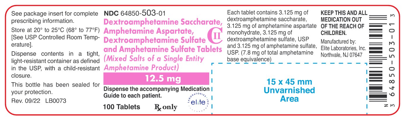 Dextroamphetamine Sulfate and Amphetamine Sulfate Tablets 12.5mg 100ct (CII)