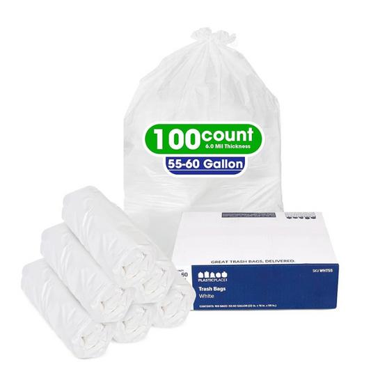 Heavy Duty Can Liner, 55-60 Gallon, White