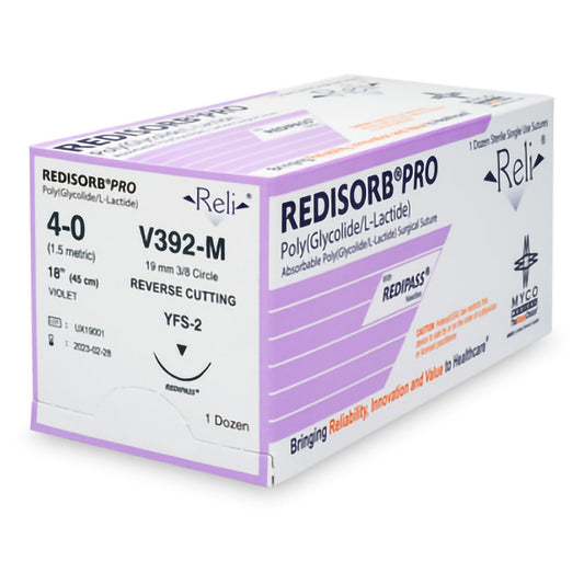 Myco Reli® Pro Redisorb Suture, Violet, Braided, 4-0, 18", Needle YFS-2