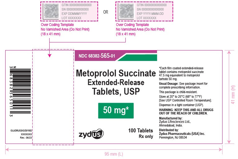 Metoprolol Succinate ER 50mg tabs, 100ct bottle