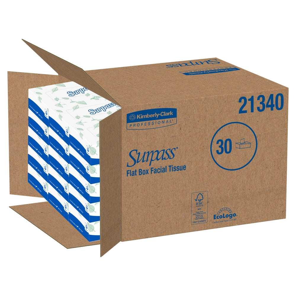 Surpass Facial Tissue, 8" X 8.4", 2-Ply, White