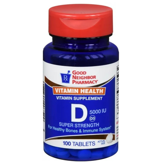 Vitamin D, 5000 IU, Tablets, 100/Btl