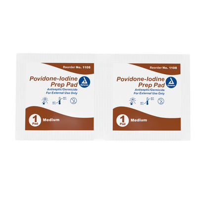 10% Povidone Iodine Prep Pad, Medium