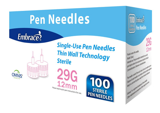 Embrace Pen Needle, 29G, 12mm, 100ct