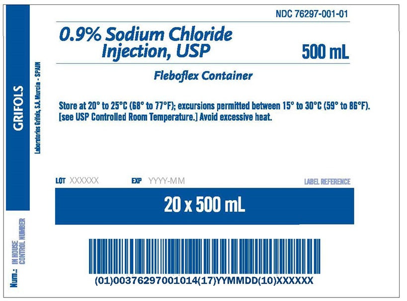 Grifols Sodium Chloride 0.9% IV Inj. Sol. 500mL, 20/case