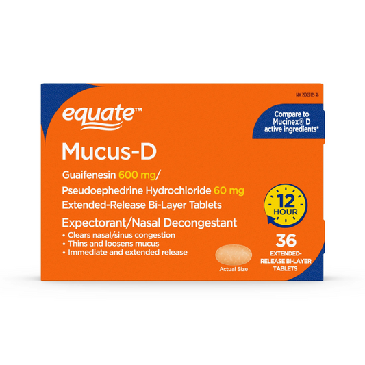 Guaifenesin and Pseudoephedrine Hydrochloride Extended-Release Tablets, 600mg/60mg, Expectorant/Nasal Decongestant