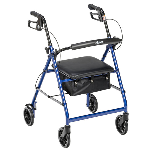 Aluminum Rollator, 6" Casters Blue, Each