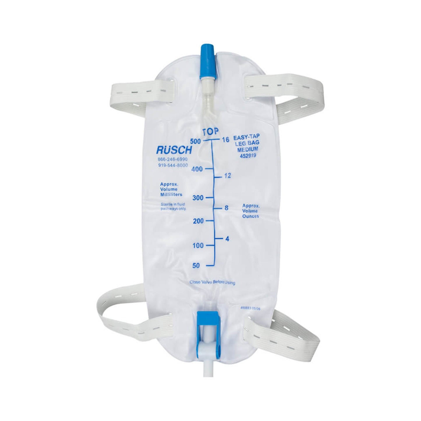 Rüsch® Easy-Tap™ Leg Bag, 19oz (500mL), Sterile