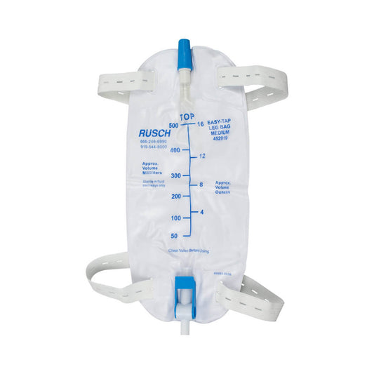 Rüsch® Easy-Tap™ Leg Bag, 19oz (500mL), Sterile