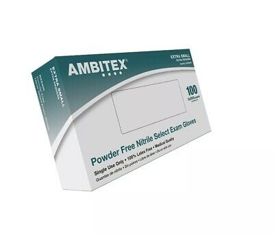 AMBITEX® Select Series N400 Exam Glove, Nitrile, Powder Free, Blue,  X-Small, 3 Mil