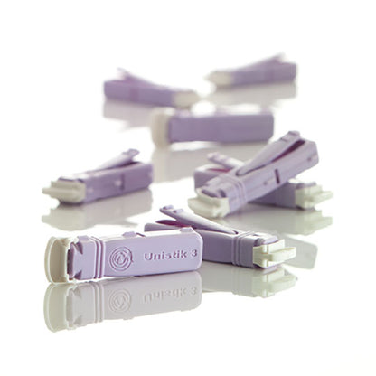 Unistick Safety Lancet, 28g, 1.8mm Penetration Depth, Purple