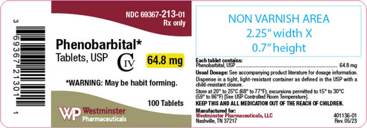 Phenobarbital USP 64.8mg Tablets 100ct (CIV)