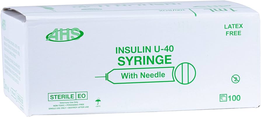 Syringe, 1/2 CC 29G X 1/2" ,U-40, Insuline, 100/BX