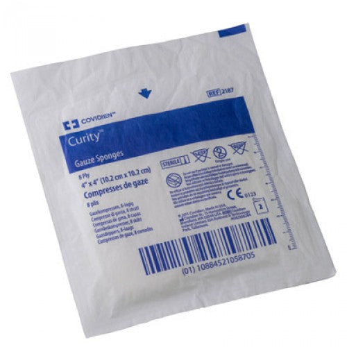 Curity™ Gauze Sponge, 4" x 4" 8-Ply Sterile 2's