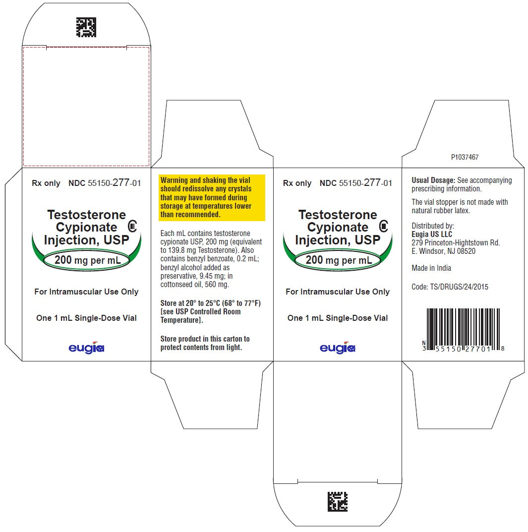 Testosterone Cypionate Inj. 200mg/1mL SDV (1) 1mL Vial (CIII)