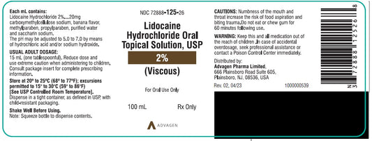 Lidocaine Oral Topical Solution, USP (Viscous) 2%, 100mL