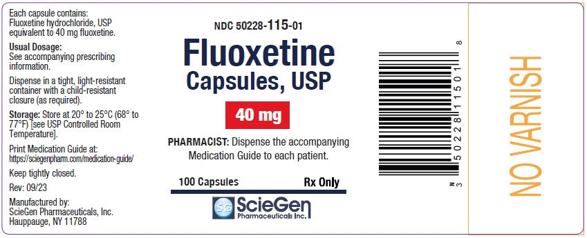 Fluoxetine 40mg Capsules, 100ct