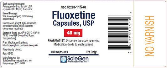 Fluoxetine 40mg Capsules, 100ct