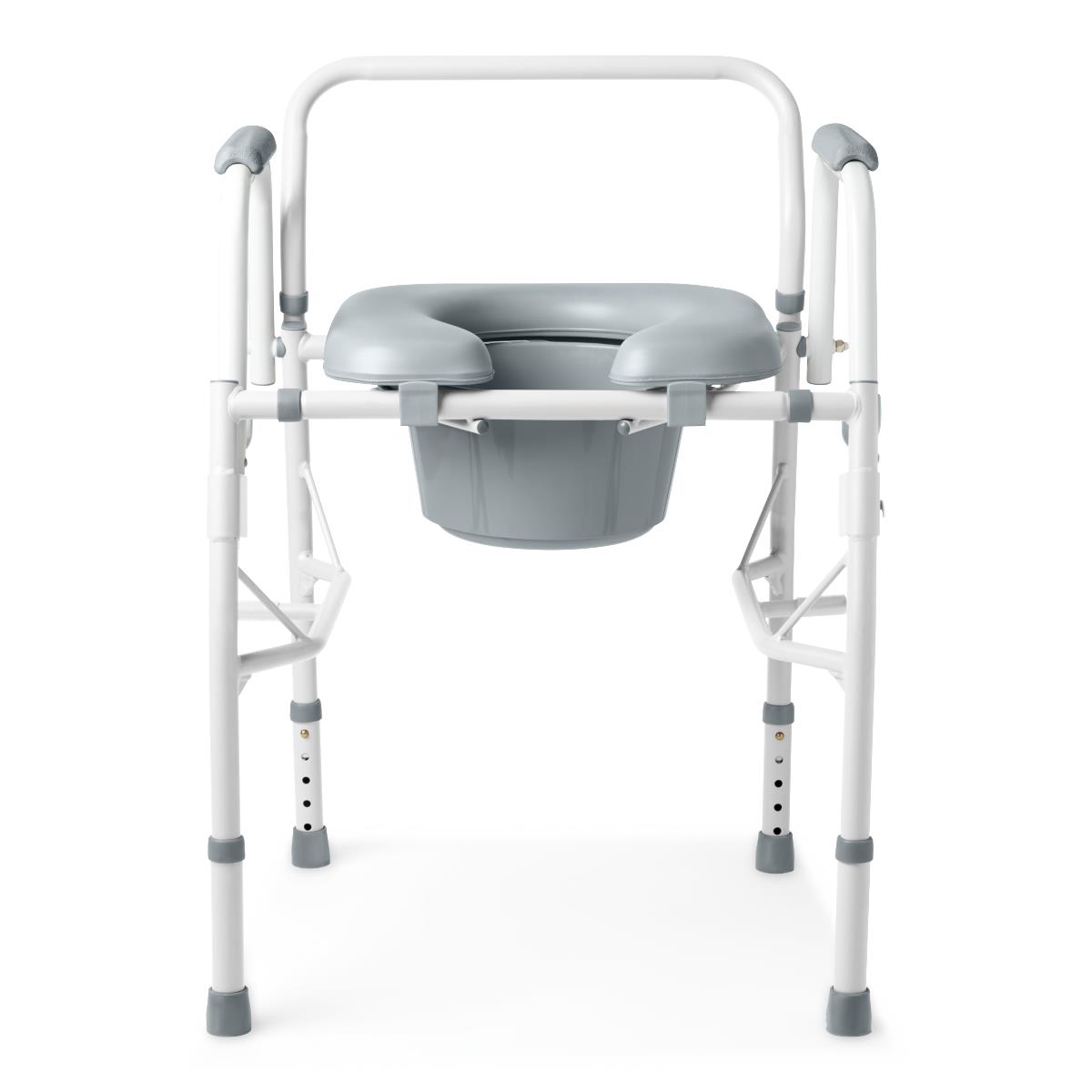 Padded Steel Drop-Arm Commode, 350 lb. Weight Capacity