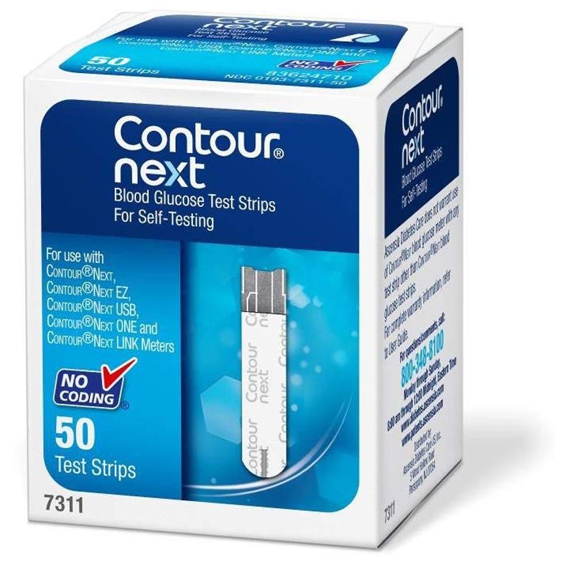 CONTOUR® NEXT Blood Glucose Test Strips, Medicare, Yellow, 50ct  (A4253)