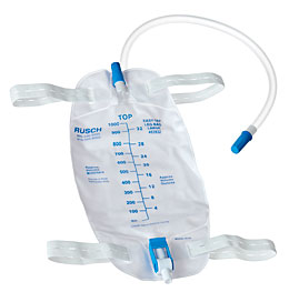 Rusch® EasyTap™ Leg Bag with 18” PVC Extension Tubing, Sterile