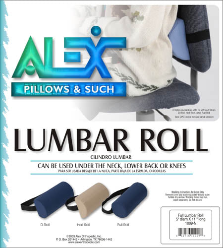 Full Lumbar Pillow Firm, Cotton/Poly Cover, One Size,  Navy   L1030