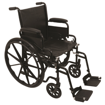 ProBasics K1 16" Lightweight Wheelchair, Flip-Back Desk Length Arms, Swing-Away Footrest