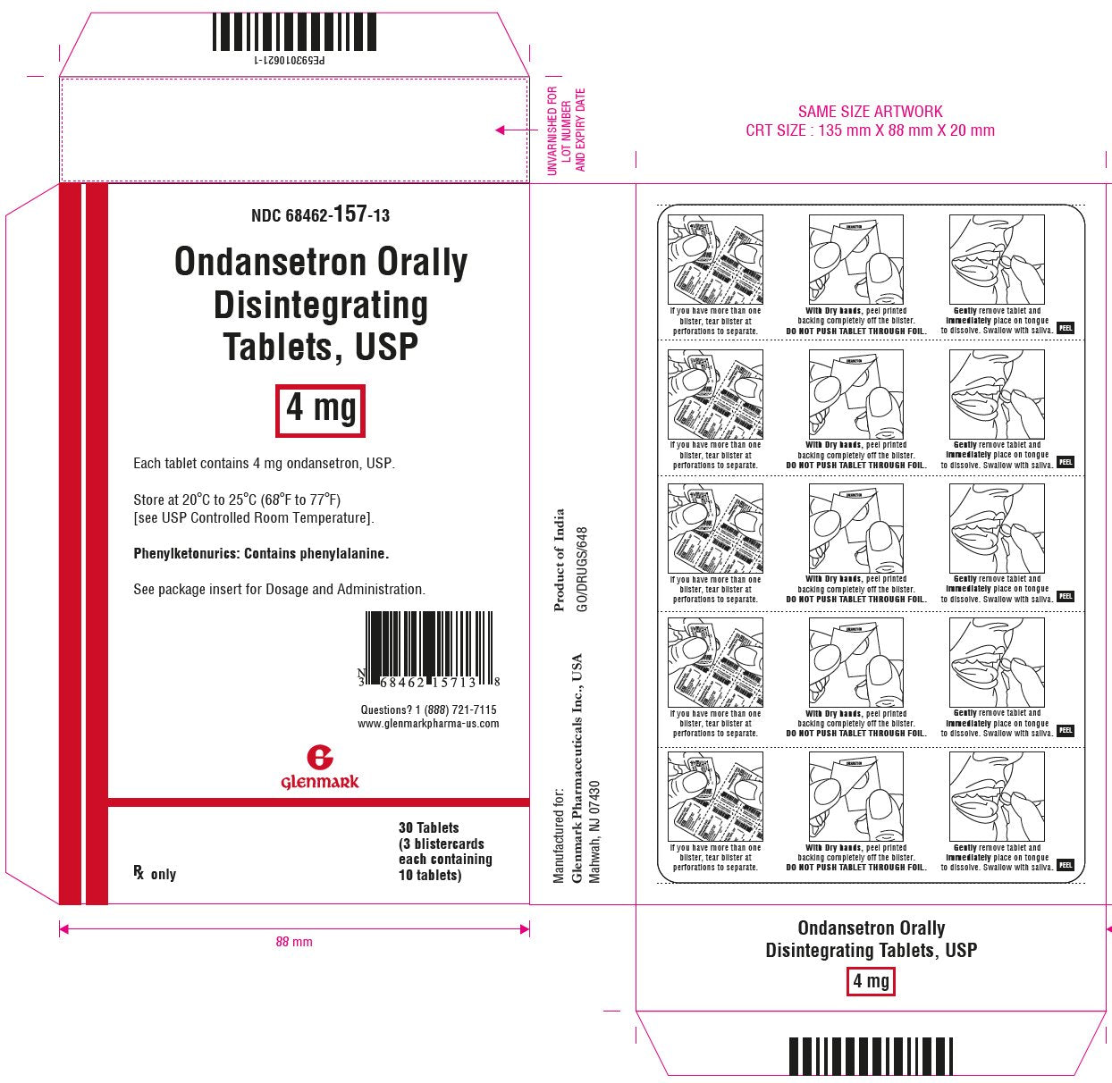 Ondansetron  ODT 4mg Tablets 30ct