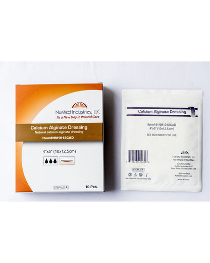 NuMed Calcium Alginate Dressing, 4" x 5", 10/Bx, 40 Bx/Cs