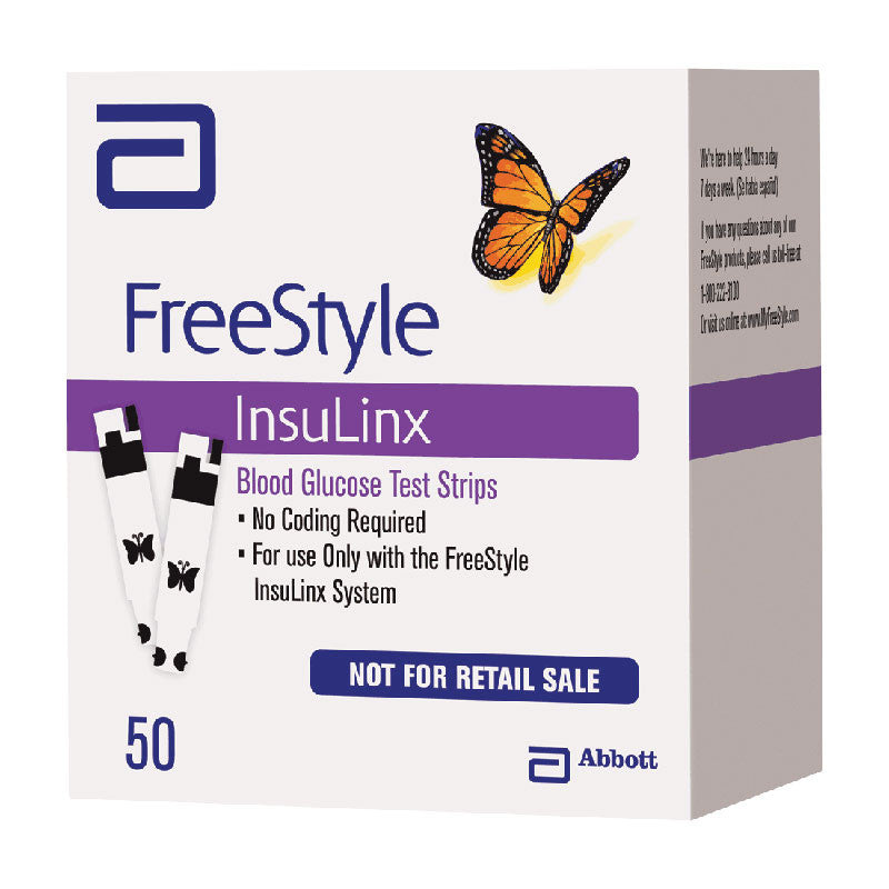 FreeStyle InsuLinx Blood Glucose Test Strips, 50ct, NFRS