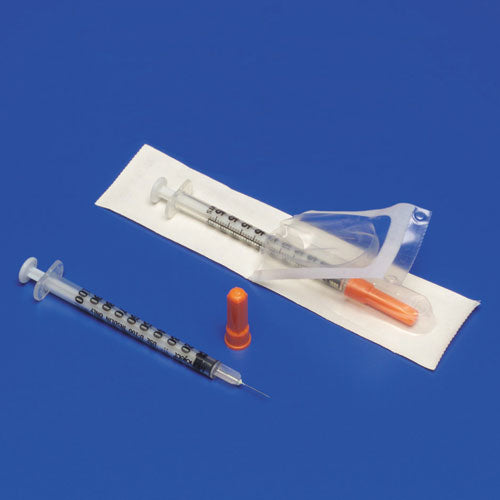 Monoject™ Insulin Syringe with Permanent Needle, 1/2 mL, 29g x 1/2"