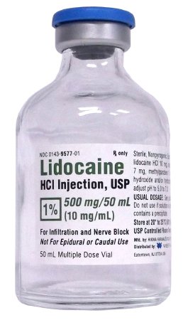 Lidocaine HCL 1% Injection USP, 10mg/mL, 10 x 50mL MDV