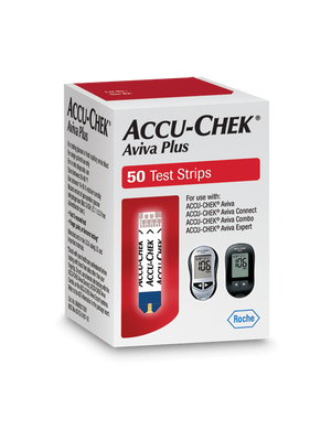 Accu-Chek® Aviva Plus Blood Glucose Test Strips, 50ct., Retail