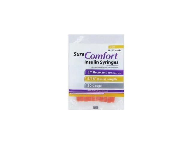 SureComfort™ Insulin Syringes, 3/10cc, 30G x 5/16"