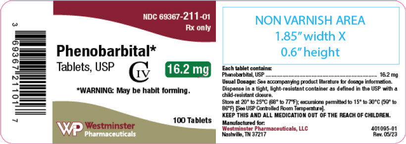 Phenobarbital USP 16.2mg Tablets 100ct (CIV)