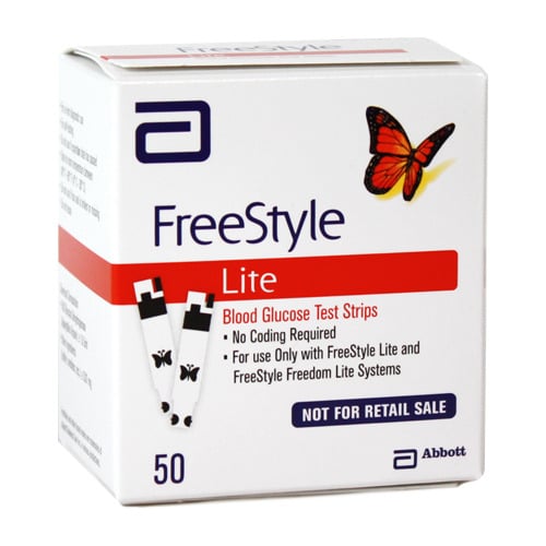 FreeStyle Lite Blood Glucose Test Strips, 50ct, NFRS