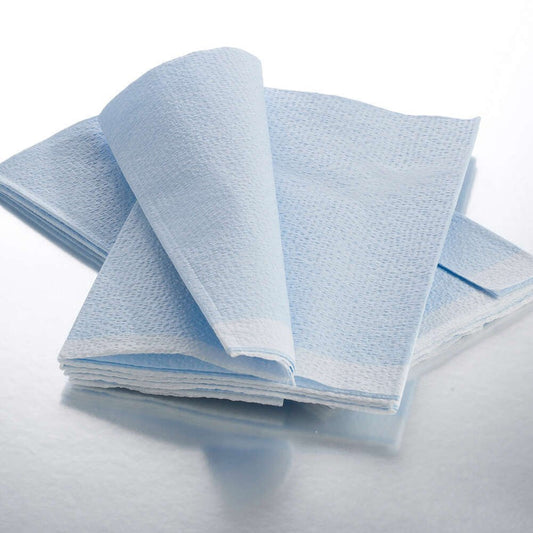 Tissue/Poly/Tissue Fanfold Drape, Blue, 40" x 48"