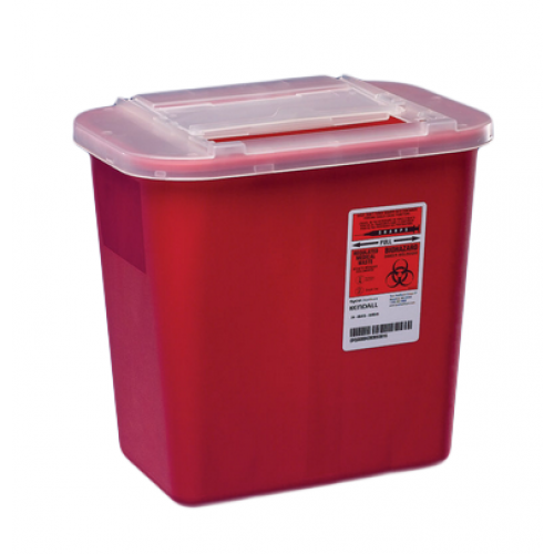 Sharps-A-Gator™ Multi-Purpose Sharps Container with Sliding Lid, 2 Gallon, Red