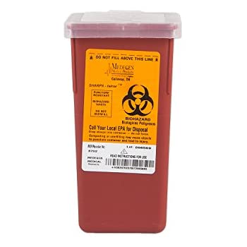 Medegen Stackable Sharps Container, 1qt, Red