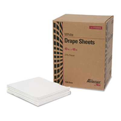 Drape Sheet, 2-Ply, Tissue, 40" x 48", White