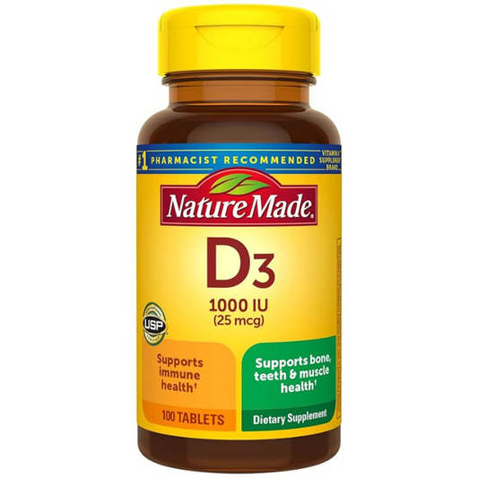 Vitamin D, 1000 IU, Tablets, 100/Btl