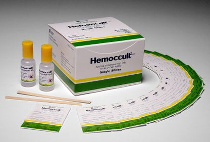 Hemoccult® Fecal Occult Single Slides Kit, Contains: 100 Single Slides, 2 15mL Bottles of Developer, 100 Applicators & Instructions