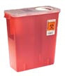 Multi-Purpose Round Sharps Container with Rotor Opening Lid, 5 Quart, Red