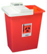 Multi-Purpose Sharps Container with Horizontal Drop Opening Lid, 2 Gallon, Red