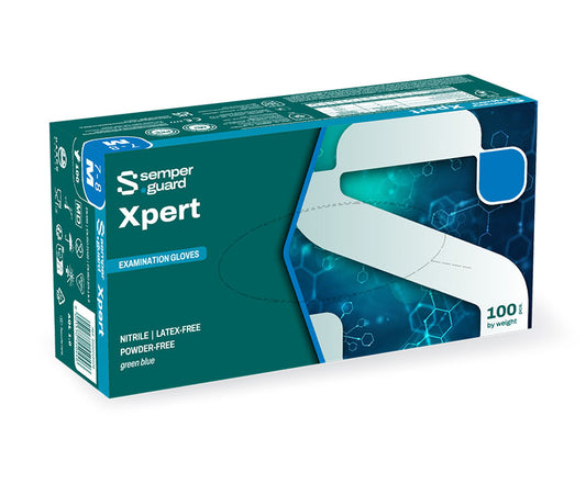 SemperGuard Xpert™ Blue Nitrile Exam Gloves, Large 6 mil
