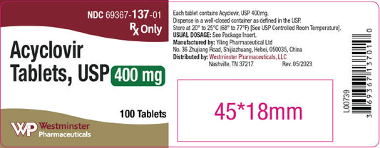 Acyclovir 400mg Tablets 100ct