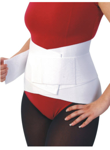 Lumbar Belt W/Overlapping Strap, 3XL, 48" - 52", White
